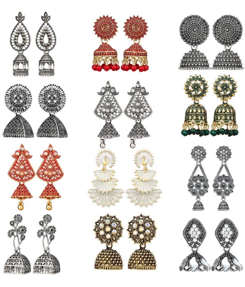 Thrillz Silver Drop Earrings ( More Than 10 ) - Earrings | Buy online on ZillyBuy