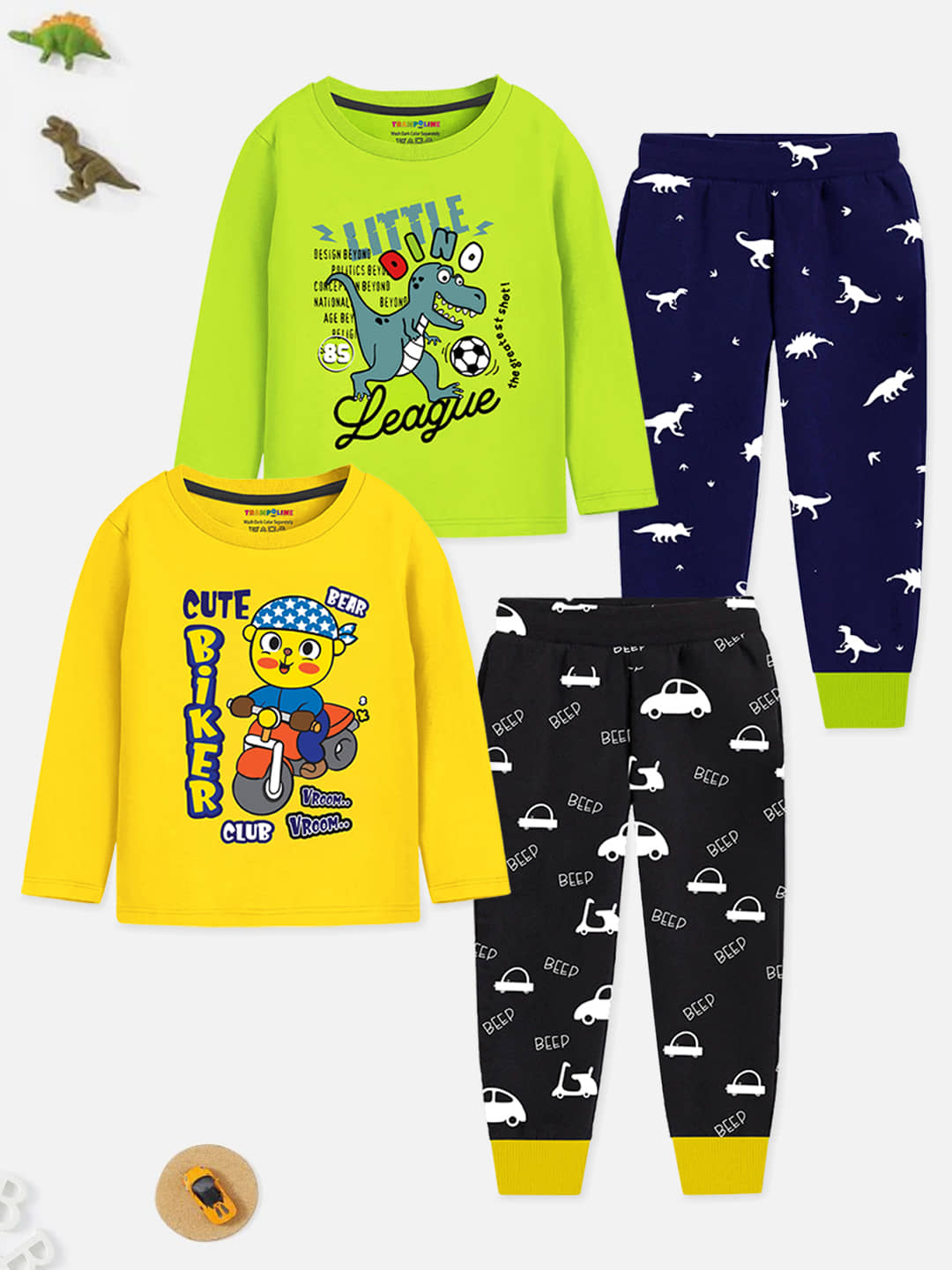 Trampoline Pack of 1 Boys Cotton Blend Nightsuit Set ( Multicolor ) - Nightwear & Loungewear | Buy online on ZillyBuy