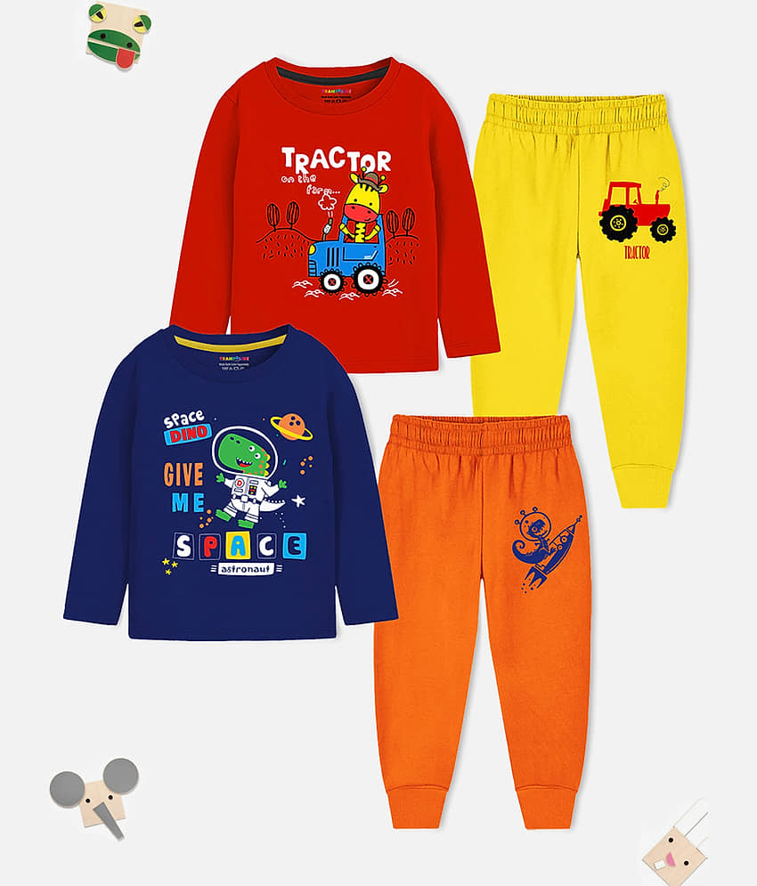 Trampoline Pack of 1 Boys Cotton Blend Nightsuit Set ( Multicolor2 ) - Nightwear & Loungewear | Buy online on ZillyBuy