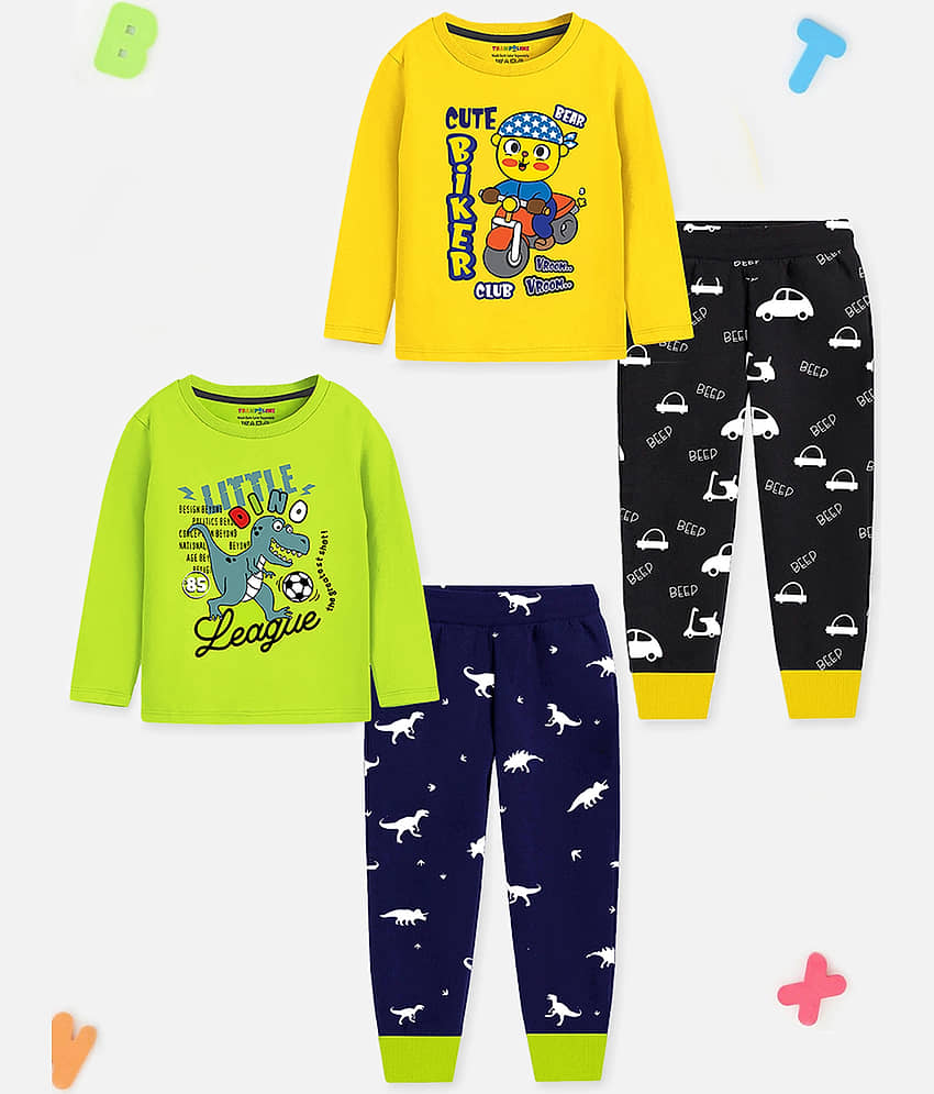 Trampoline Pack of 1 Boys Cotton Blend Nightsuit Set ( Multicolor 2 ) - Nightwear & Loungewear | Buy online on ZillyBuy