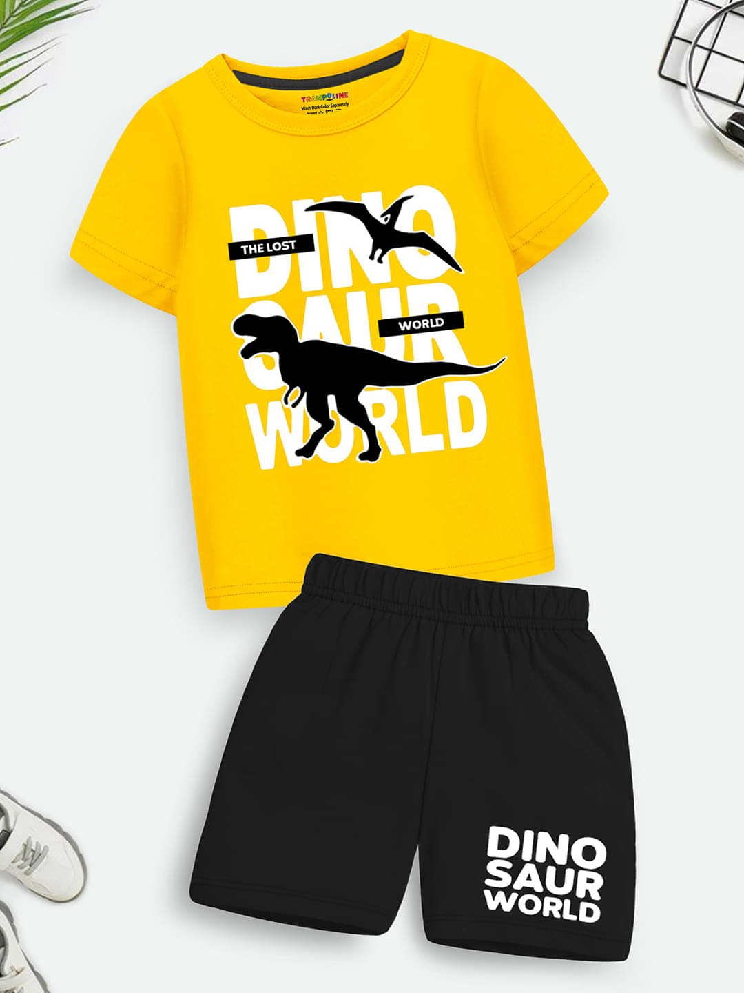 Trampoline Pack of 1 Boys Cotton Blend T-Shirt & Shorts Set ( Multicolor5 )     			Trampoline Pack of 1 Boys Cotton Blend T-Shirt & Shorts Set ( Multicolor5 )