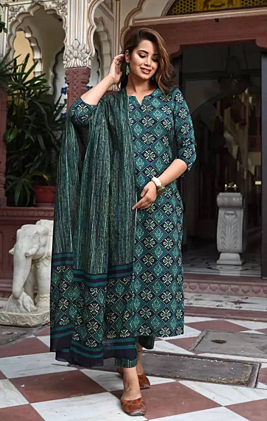 kedar fab Rayon Printed Kurti With Pants Women's Stitched Salwar Suit - Blue ( Pack of 1 ) kedar fab Rayon Printed Kurti With Pants Women's Stitched Salwar Suit - Blue ( Pack of 1 )