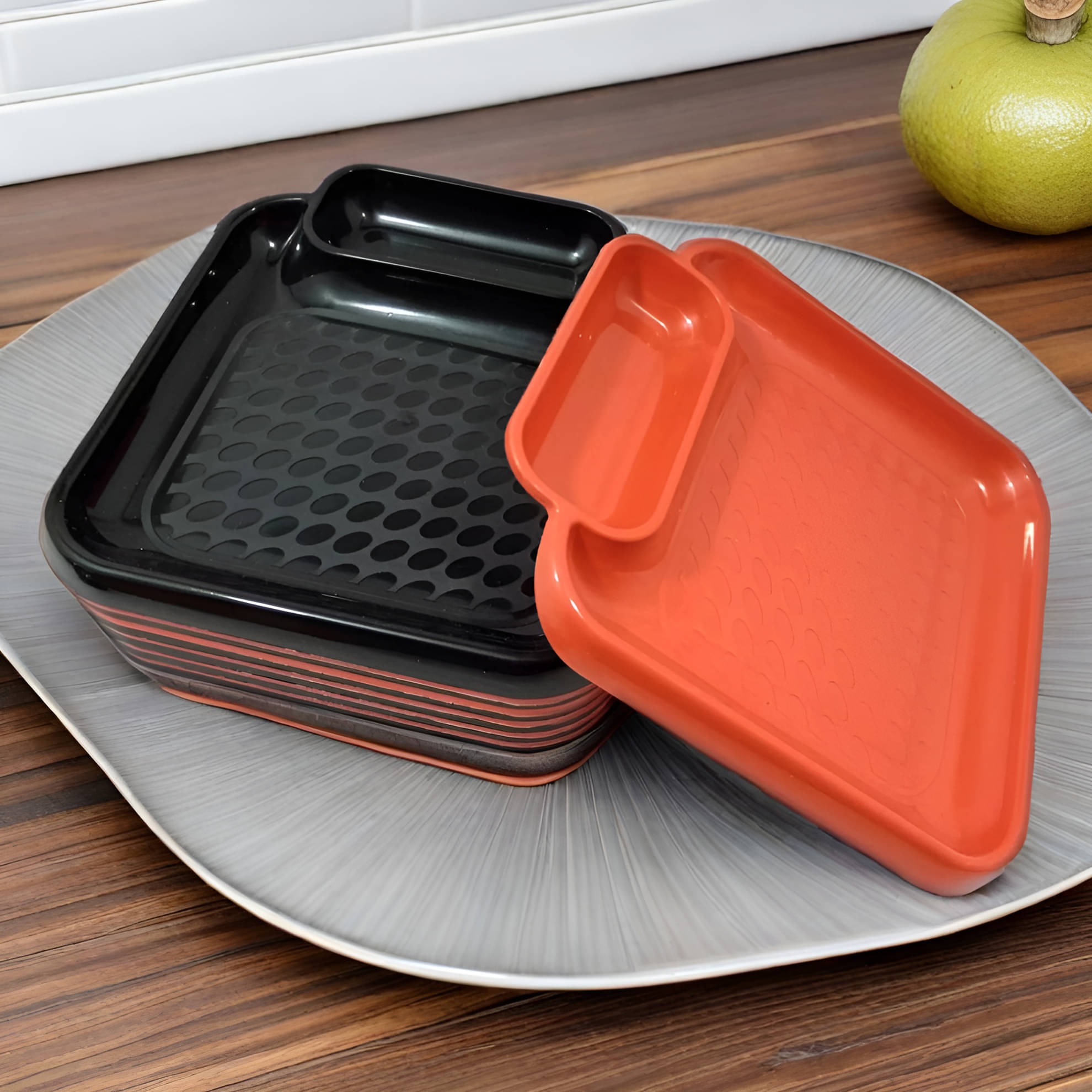 kitchrox 12 Pcs Plastic Multi Color Platter kitchrox 12 Pcs Plastic Multi Color Platter
