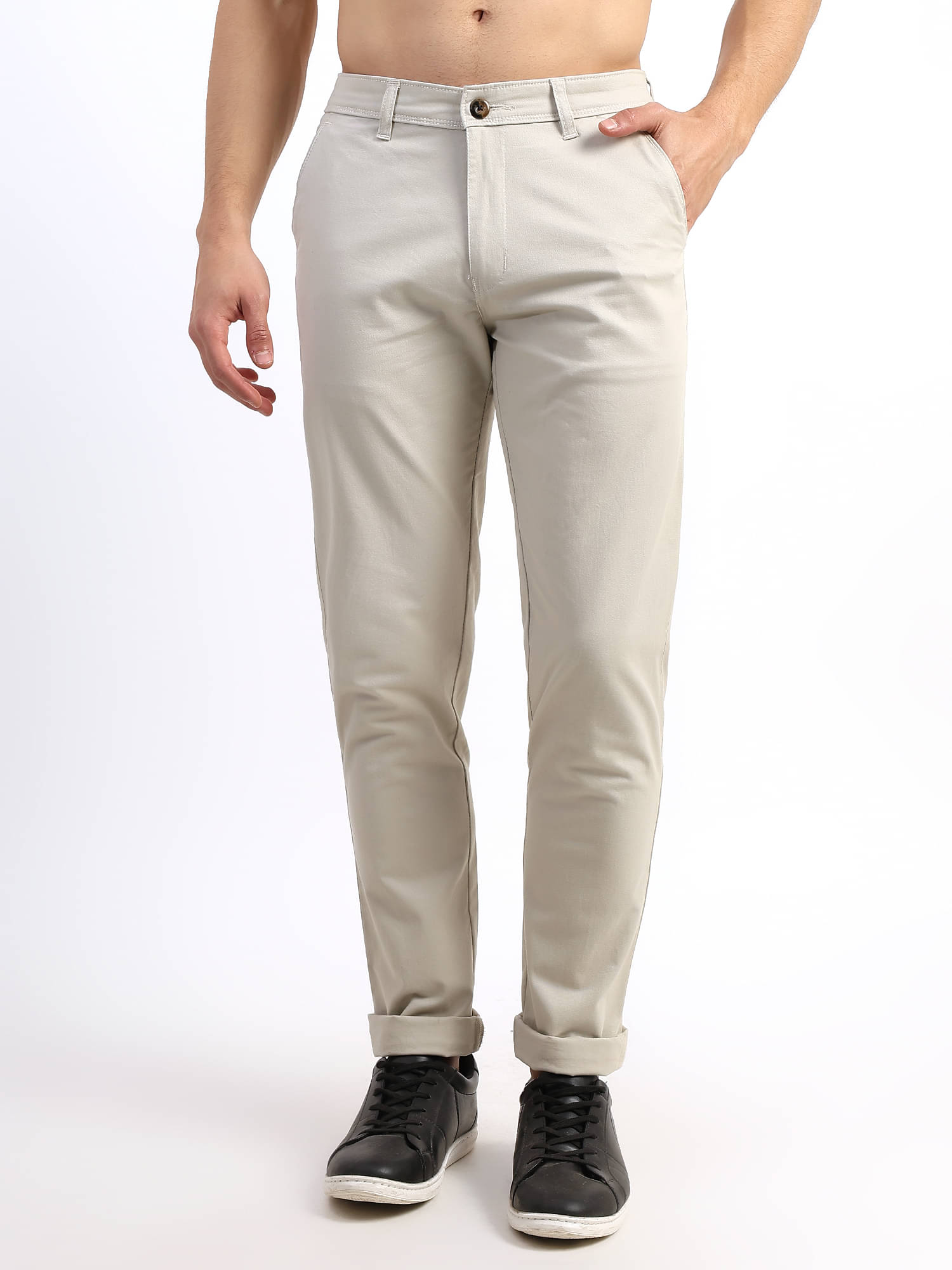     			plounge Slim Flat Men's Chinos - Cream ( Pack of 1 )