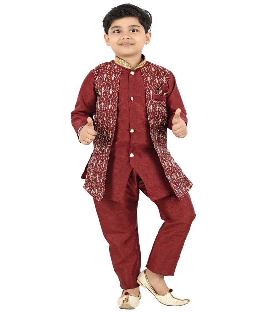 s muktar garments Maroon Cotton Blend Boys ( Pack of 1 ) s muktar garments Maroon Cotton Blend Boys ( Pack of 1 )