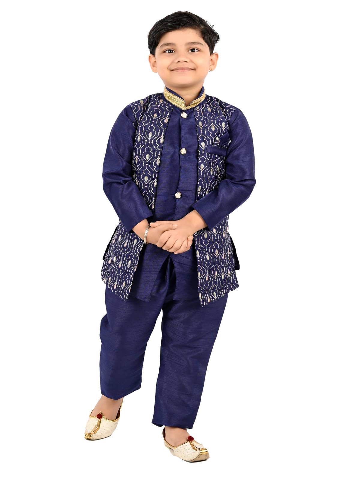 s muktar garments Navy Blue Cotton Blend Boys ( Pack of 1 ) s muktar garments Navy Blue Cotton Blend Boys ( Pack of 1 )
