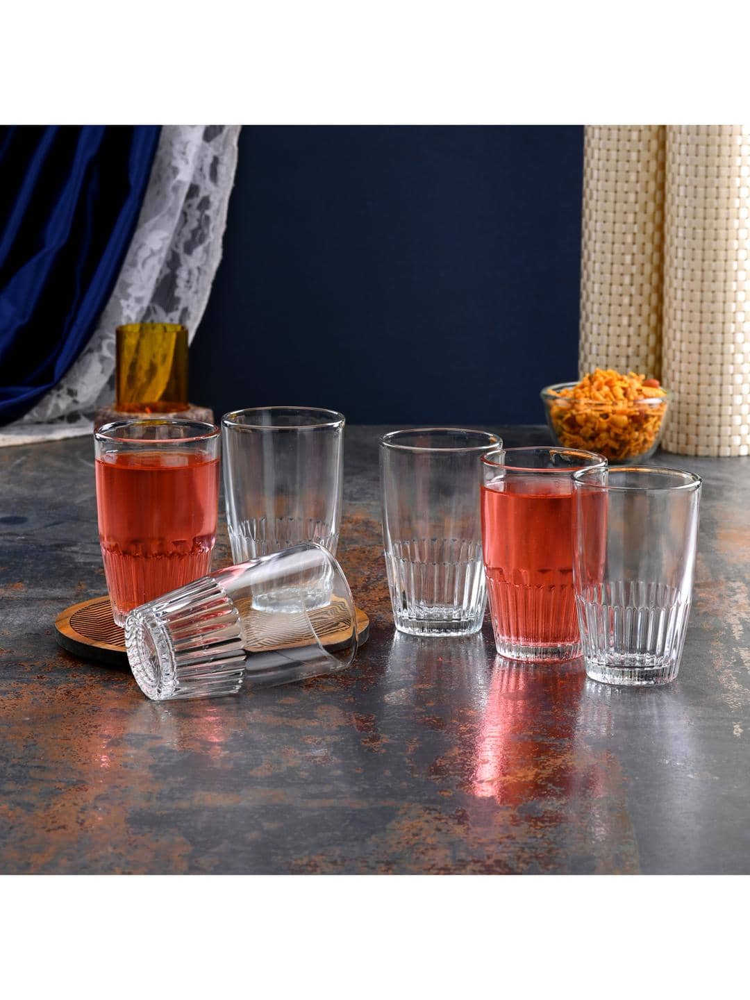AFAST Designer Glass Glass Glasses 180 ml ( Pack of 6 )