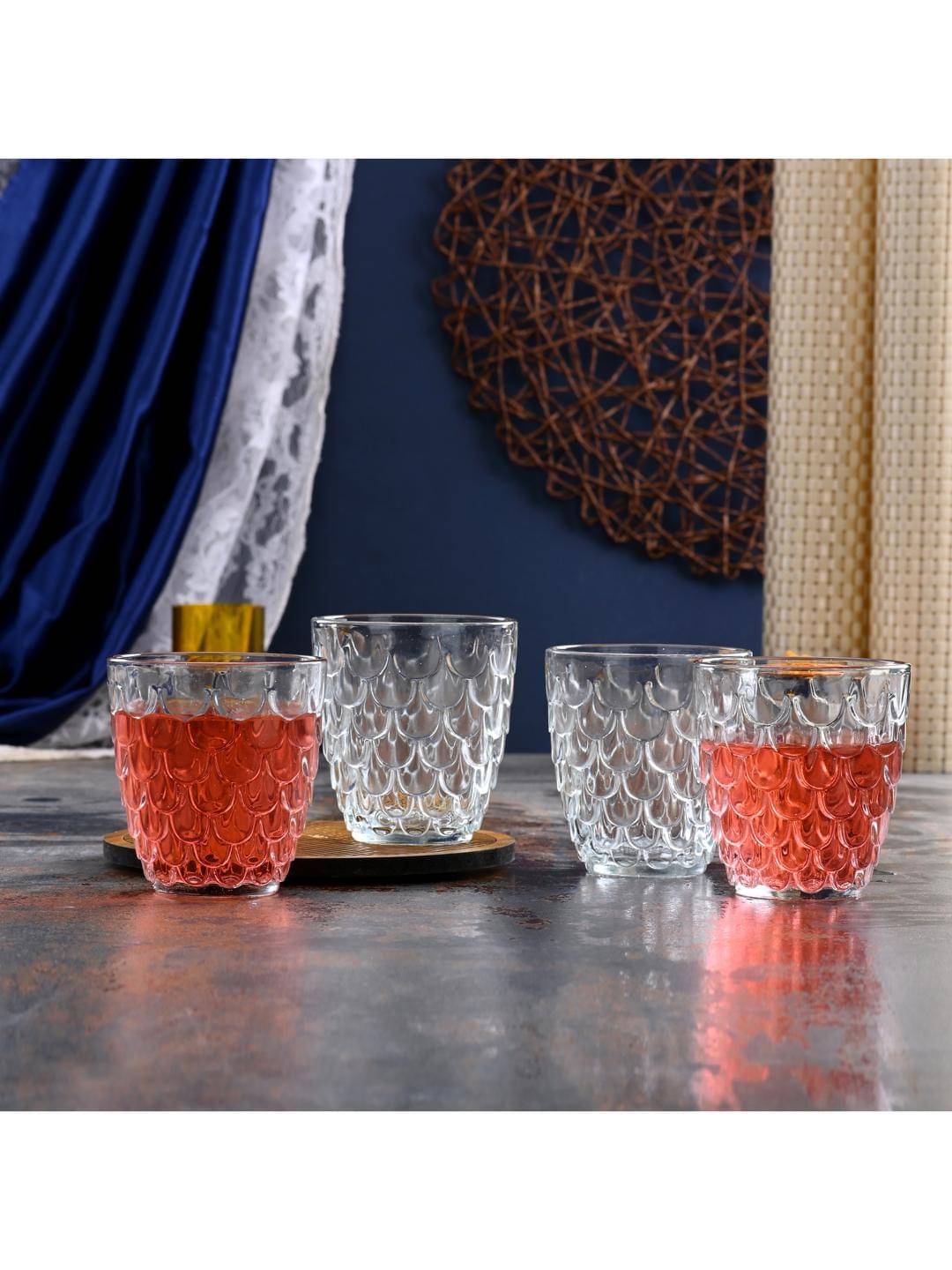     			AFAST Designer Glass Glass Glasses 250 ml ( Pack of 4 )