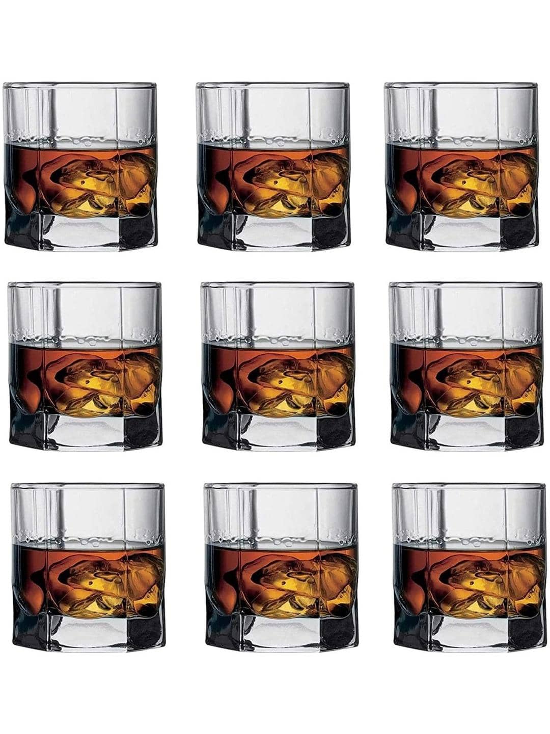 AFAST Designer Glass Glass Whiskey Glasses 150 ml ( Pack of 9 )