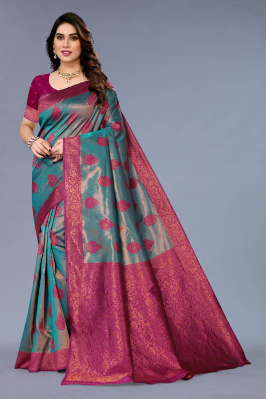 Aadvika Banarasi Silk Printed Saree With Unstitched Blouse Piece ( Multicolour )     			Aadvika Banarasi Silk Printed Saree With Unstitched Blouse Piece ( Multicolour )