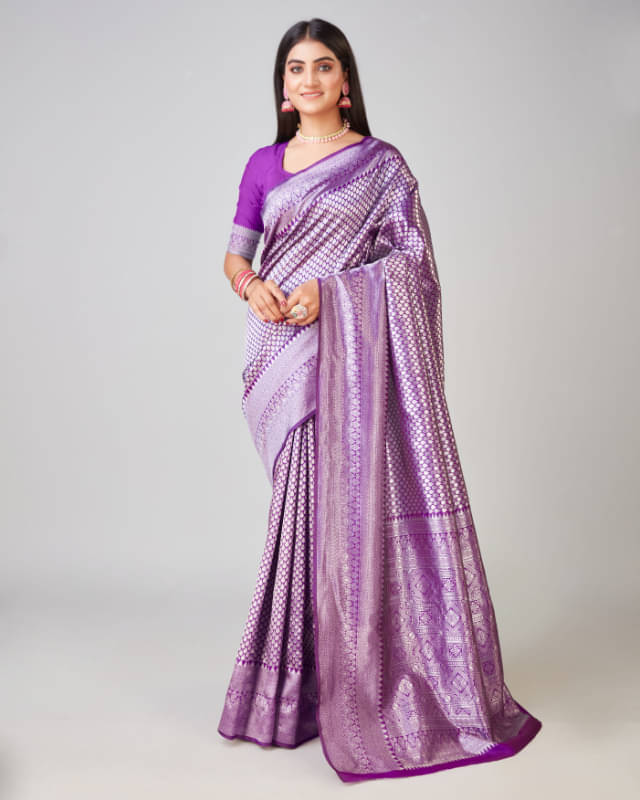     			Aadvika Banarasi Silk Printed Saree With Unstitched Blouse Piece ( Multicolour )