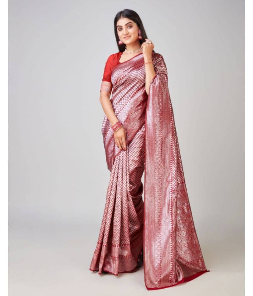 Aadvika Banarasi Silk Printed Saree With Unstitched Blouse Piece ( Multicolour ) Aadvika Banarasi Silk Printed Saree With Unstitched Blouse Piece ( Multicolour )