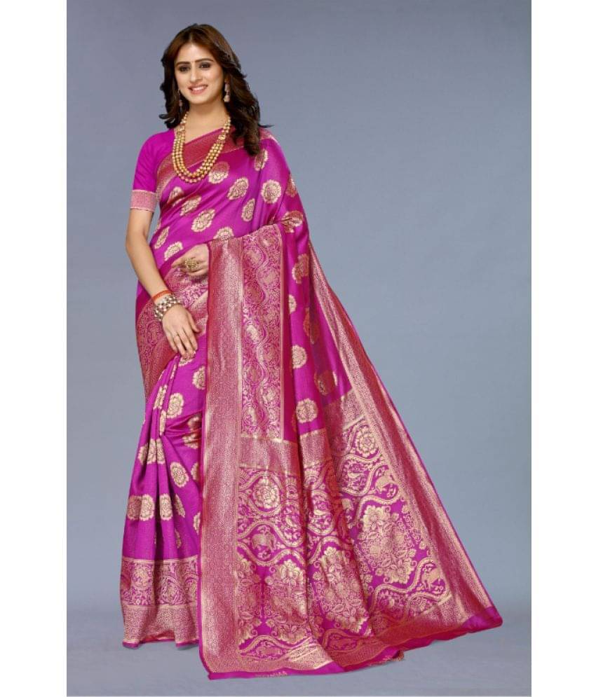Aadvika Banarasi Silk Printed Saree With Unstitched Blouse Piece ( Multicolour ) Aadvika Banarasi Silk Printed Saree With Unstitched Blouse Piece ( Multicolour )