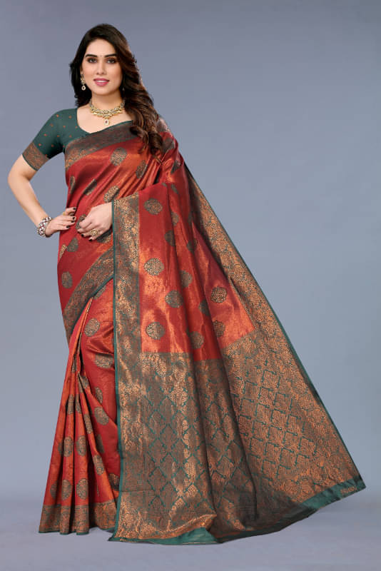 Aadvika Banarasi Silk Printed Saree With Unstitched Blouse Piece ( Multicolour )     			Aadvika Banarasi Silk Printed Saree With Unstitched Blouse Piece ( Multicolour )