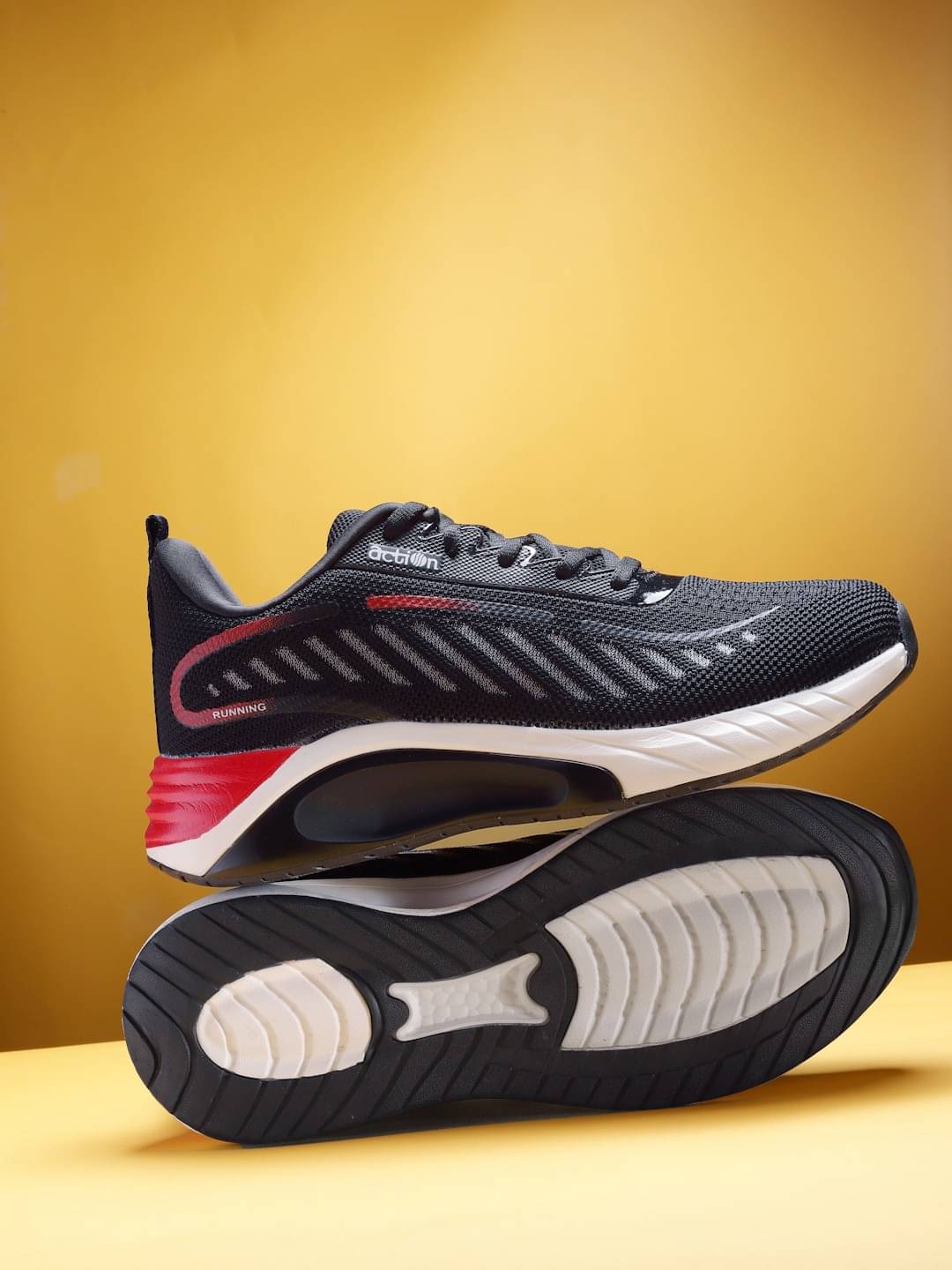     			Action Sports Shoes For Men Black Men's Sports Running Shoes