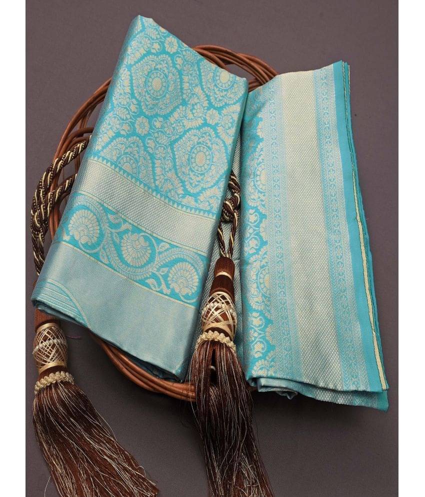 Apnisha Lycra Embellished Saree With Unstitched Blouse Piece ( SkyBlue ) Apnisha Lycra Embellished Saree With Unstitched Blouse Piece ( SkyBlue )