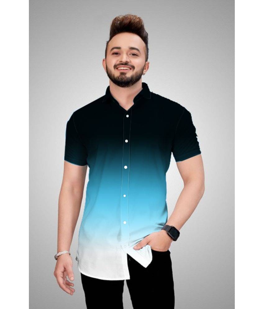     			BOUGHT FIRST Cotton Blend Regular Fit Dyed Half Sleeves Men's Casual Shirt - Light Blue ( Pack of 1 )