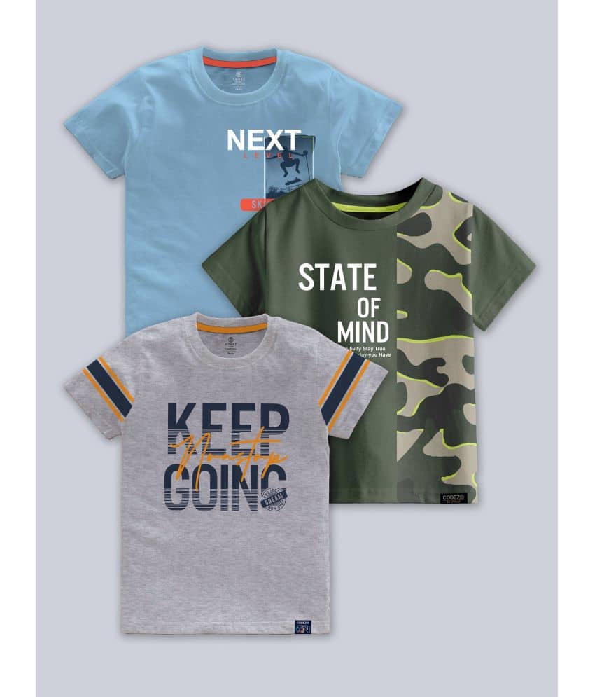 CODEZ Pack of 1 Boys Cotton Blend T-Shirt ( Multicolor )