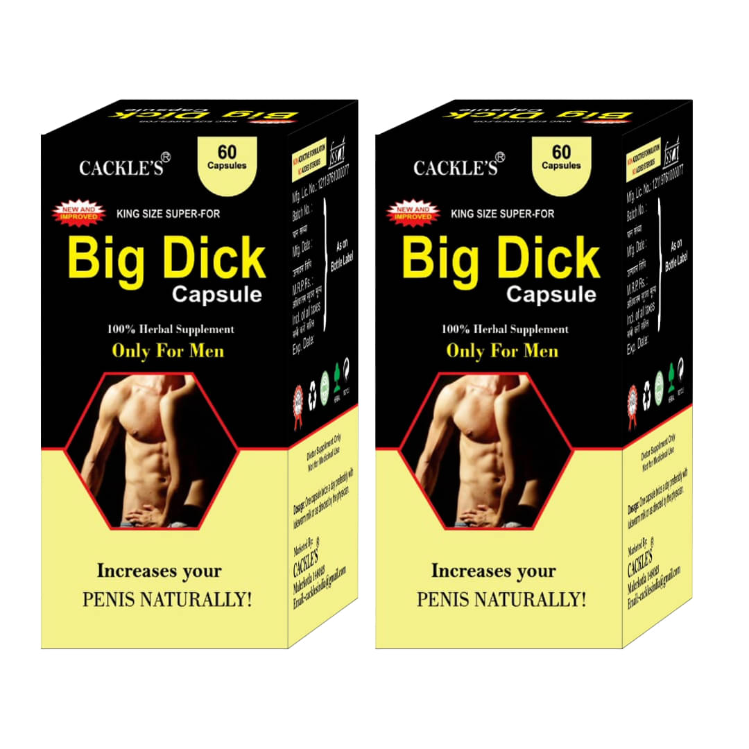 Cackle's Big Dick Herbal Capsule 60no.s For Men Pack of 2 Cackle's Big Dick Herbal Capsule 60no.s For Men Pack of 2