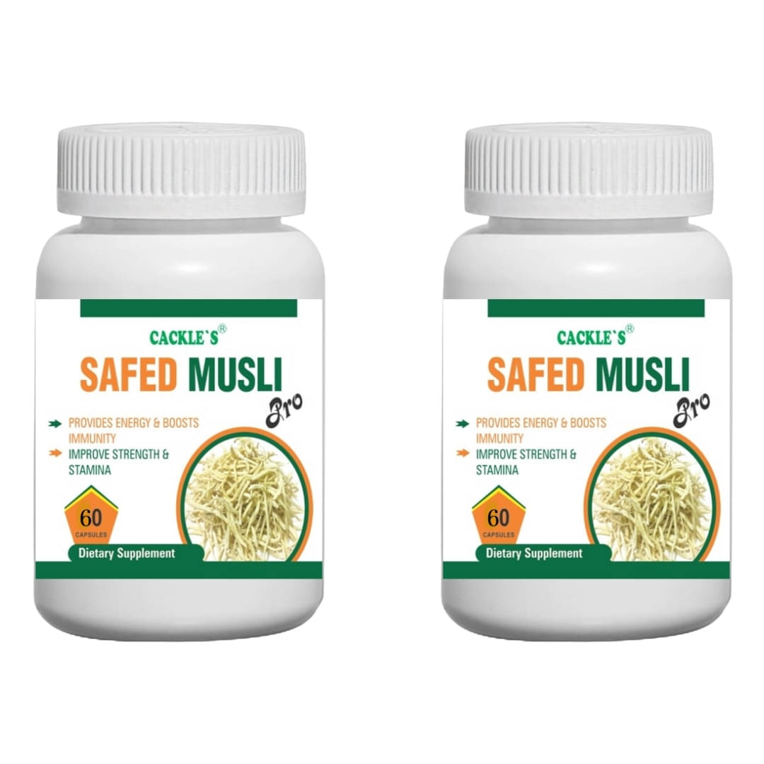 Cackle's Safed Musli Pro Herbal Capsule 60 no.s For Men Pack of 2 Cackle's Safed Musli Pro Herbal Capsule 60 no.s For Men Pack of 2