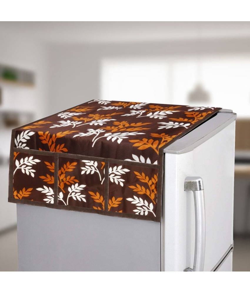 Crosmo Polyester Floral Printed Top Cover ( 64 18 ) Pack of 1 - Brown Crosmo Polyester Floral Printed Top Cover ( 64 18 ) Pack of 1 - Brown