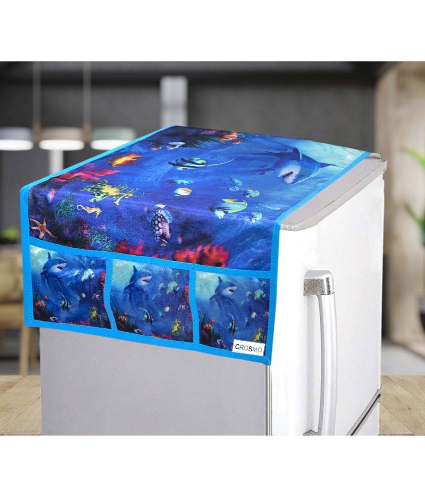 Crosmo Polyester Graphic Top Cover ( 64 18 ) Pack of 1 - Blue Crosmo Polyester Graphic Top Cover ( 64 18 ) Pack of 1 - Blue