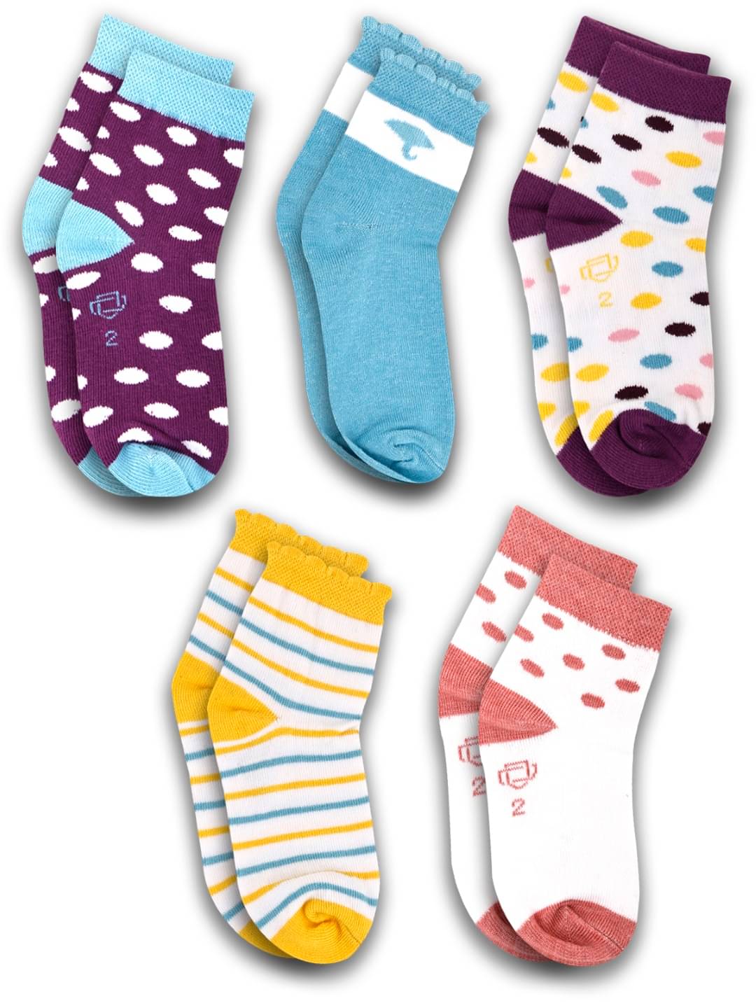     			Dollar Socks Multicolor Cotton Blend Boy's Ankle Length Socks ( Pack of 5 )