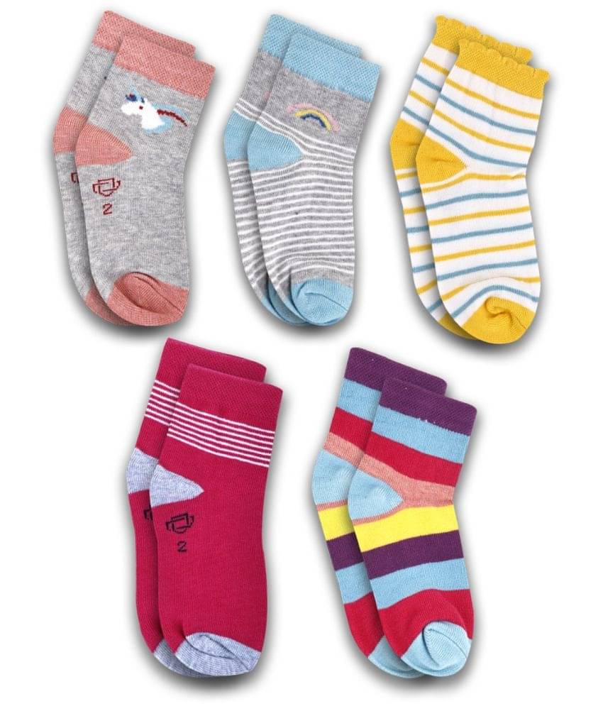     			Dollar Socks Multicolor Cotton Blend Boy's Ankle Length Socks ( Pack of 5 )