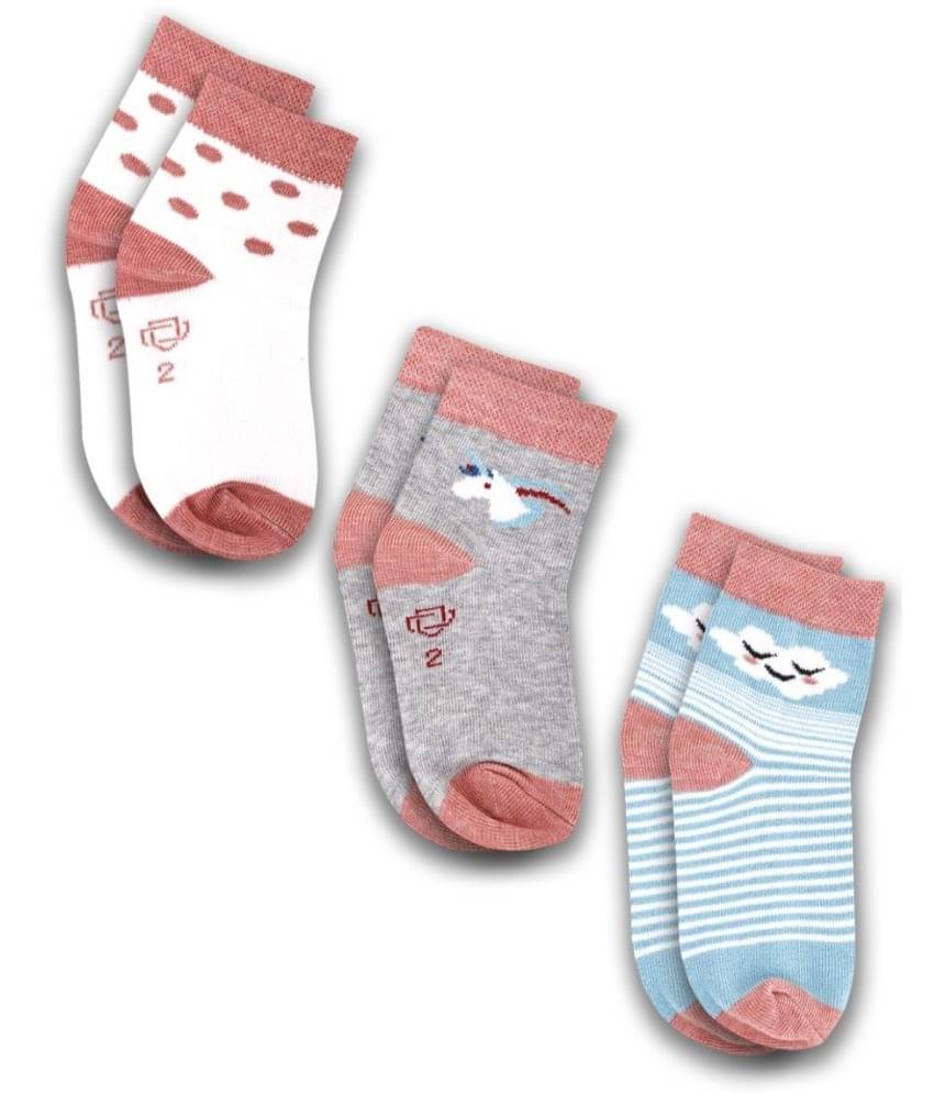     			Dollar Socks Multicolor Cotton Blend Boy's Ankle Length Socks ( Pack of 3 )