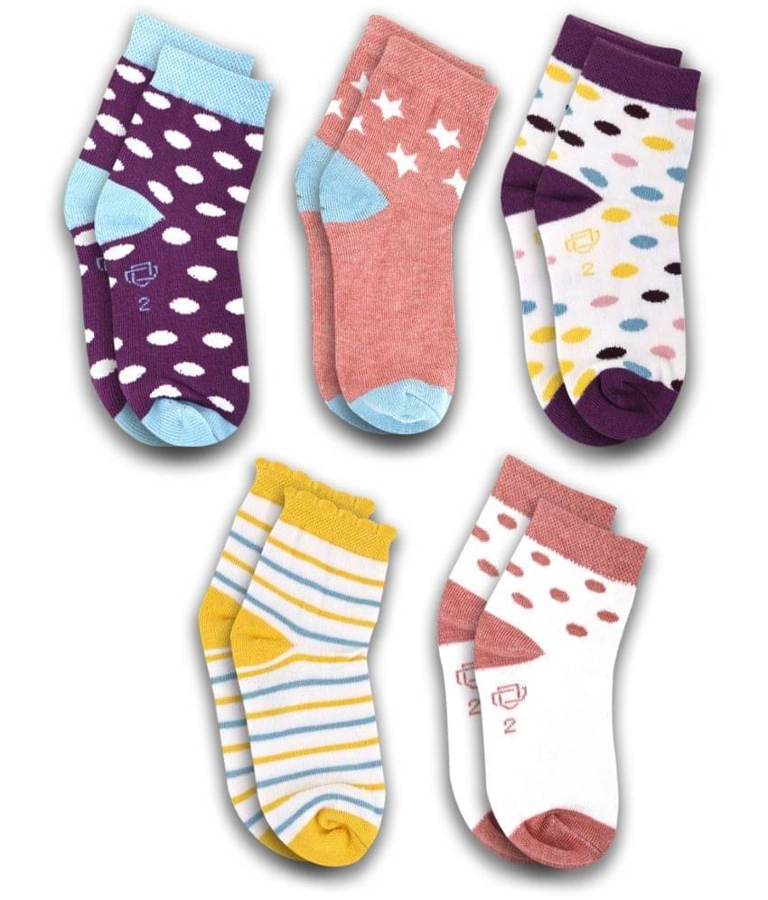     			Dollar Socks Multicolor Cotton Blend Boy's Ankle Length Socks ( Pack of 5 )