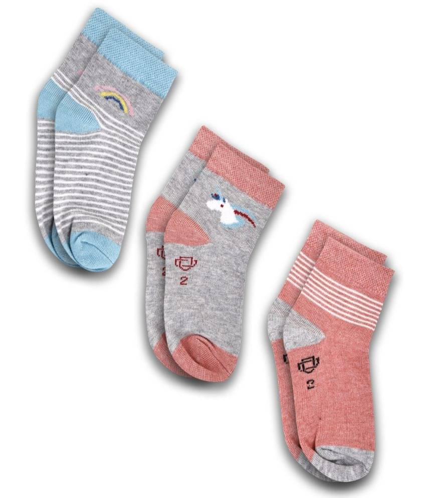     			Dollar Socks Multicolor Cotton Blend Boy's Ankle Length Socks ( Pack of 3 )