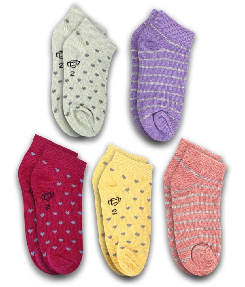     			Dollar Socks Multicolor Cotton Blend Boy's Ankle Length Socks ( Pack of 5 )