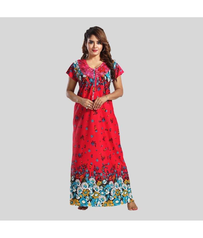 Gutthi Red Satin Nursing Nighty Gutthi Red Satin Nursing Nighty