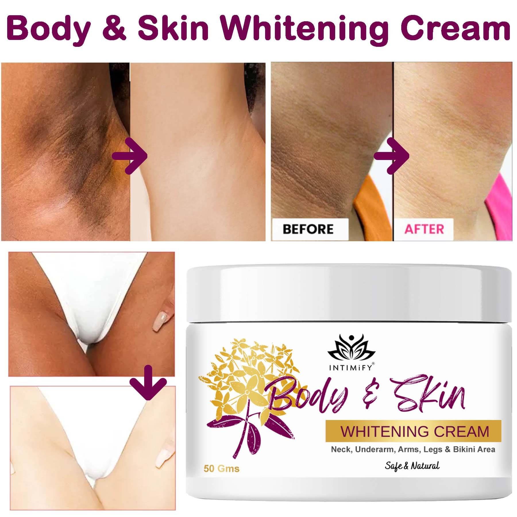     			Intimify Body Whitening Cream, Goree Whitening Cream, Underarm Whitening Cream, 50 Gm