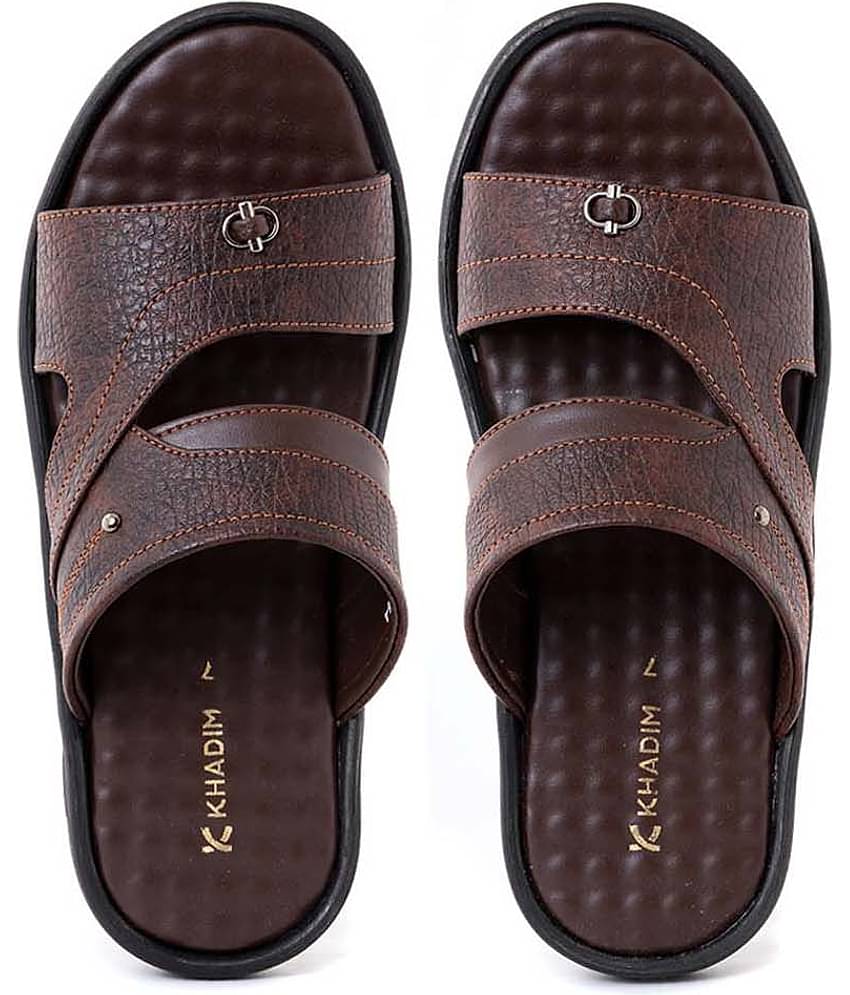 KHADIM Brown Men's Floater Sandals - Main Image