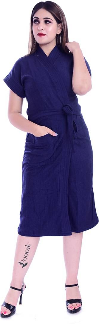    			Poorak Blue Free Size Bathrobe ( Pack of 1 )