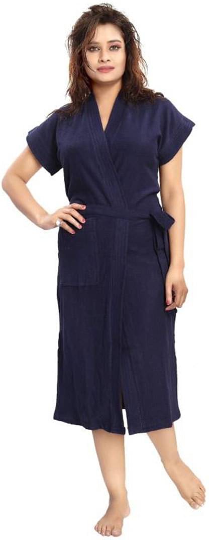     			Poorak Blue Free Size Bathrobe ( Pack of 1 )