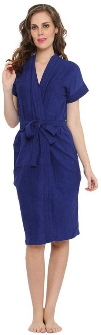     			Poorak Blue Free Size Bathrobe ( Pack of 1 )