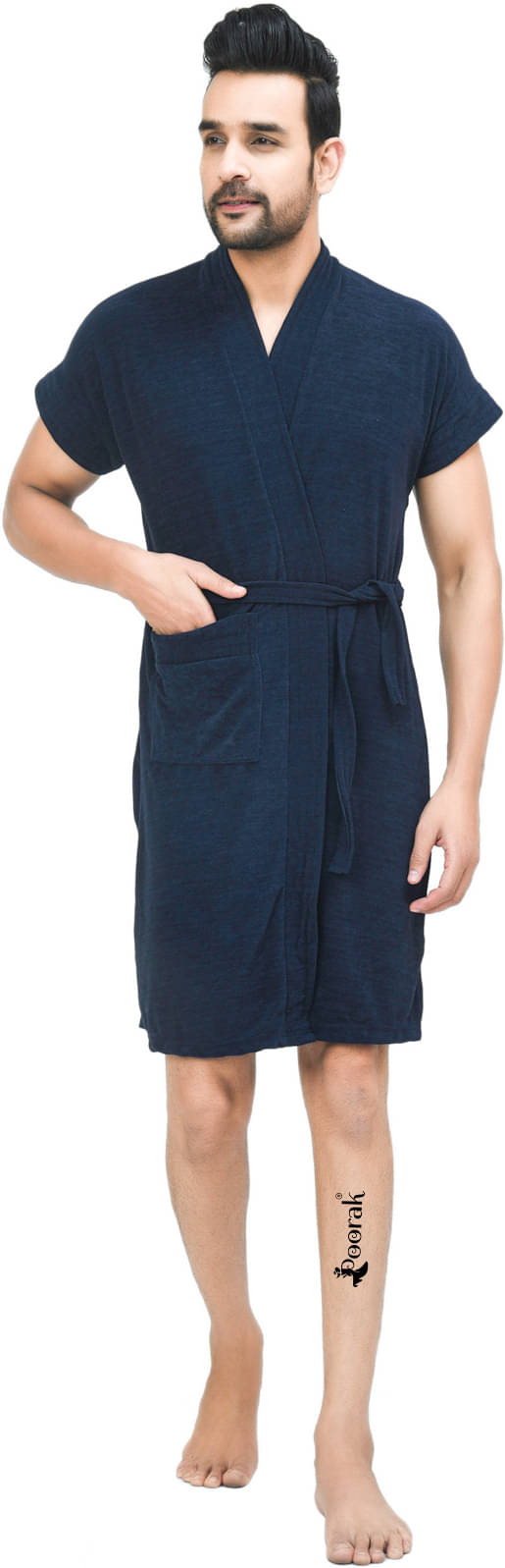     			Poorak Blue Free Size Bathrobe ( Pack of 1 )