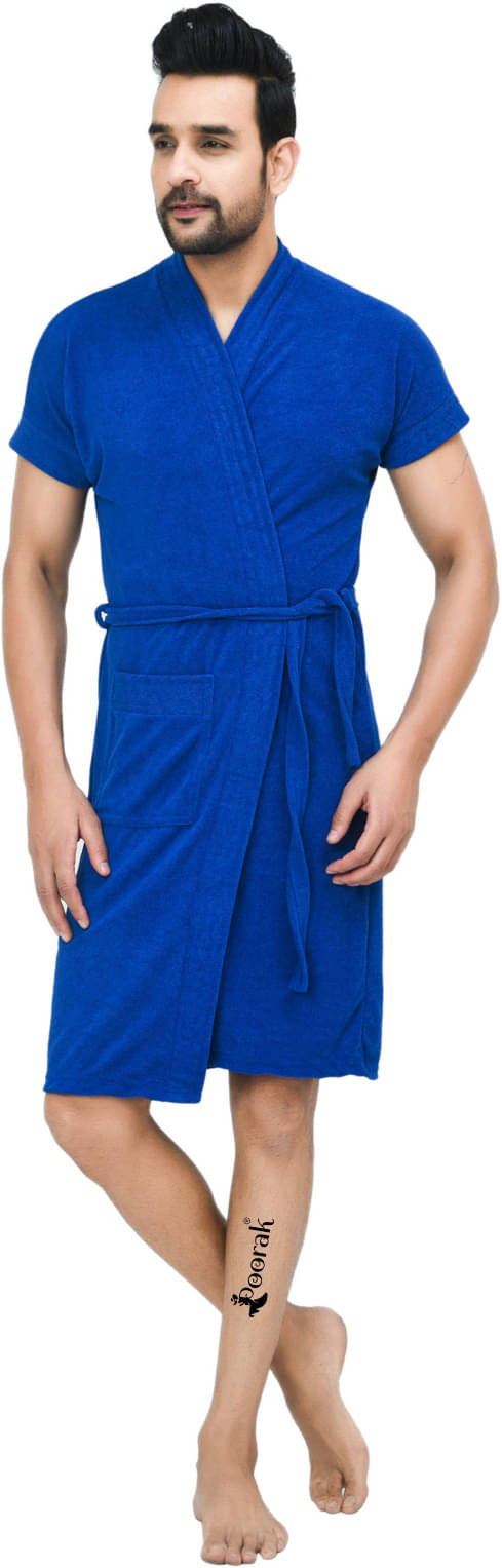     			Poorak Blue Free Size Bathrobe ( Pack of 1 )