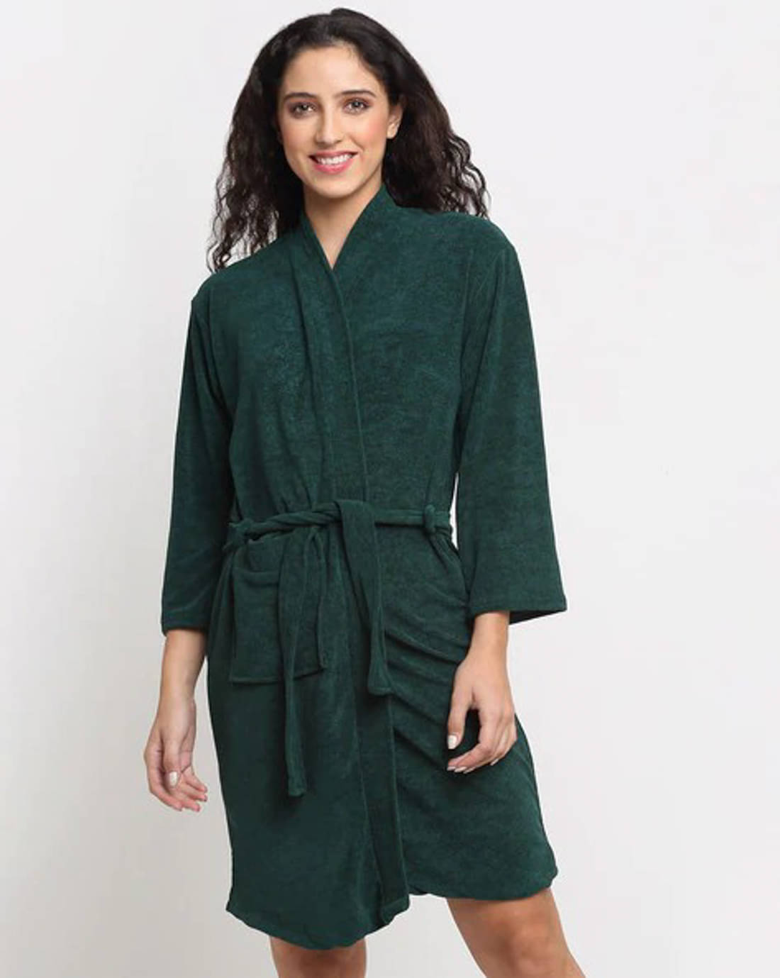     			Poorak Green Free Size Bathrobe ( Pack of 1 )