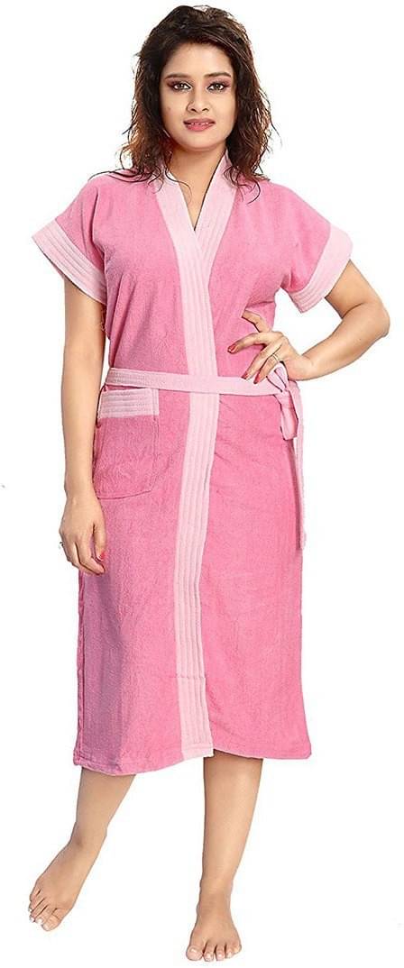     			Poorak Pink Free Size Bathrobe ( Pack of 1 )