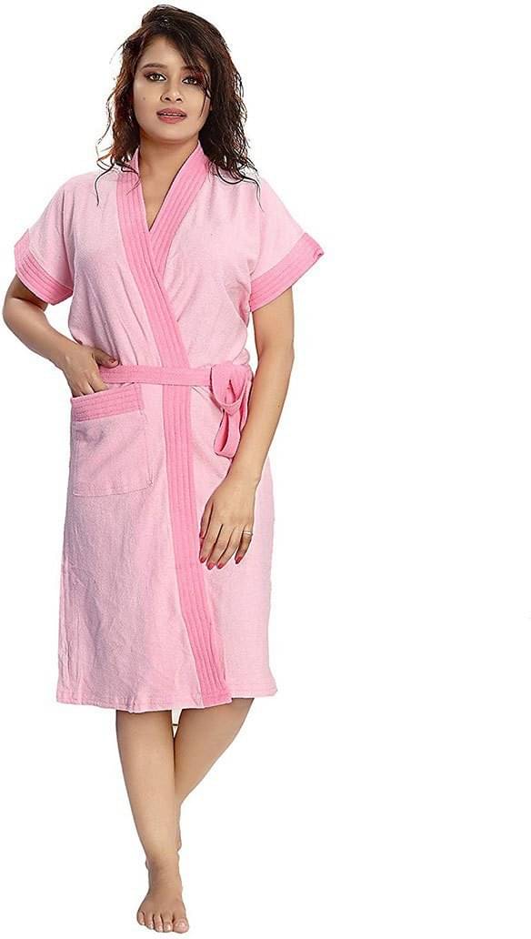     			Poorak Pink Free Size Bathrobe ( Pack of 1 )