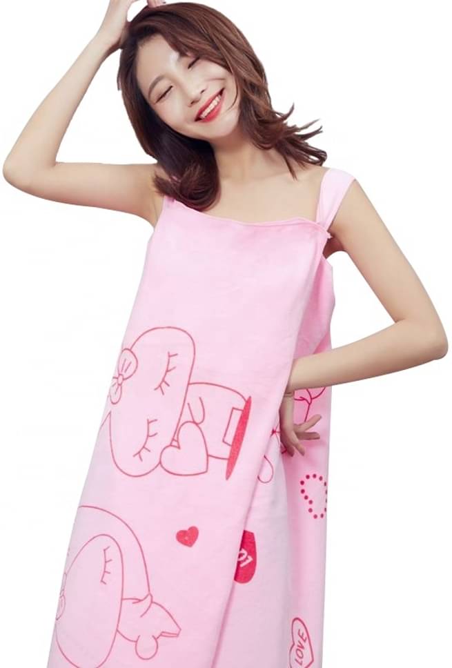     			Poorak Pink Free Size Bathrobe ( Pack of 1 )