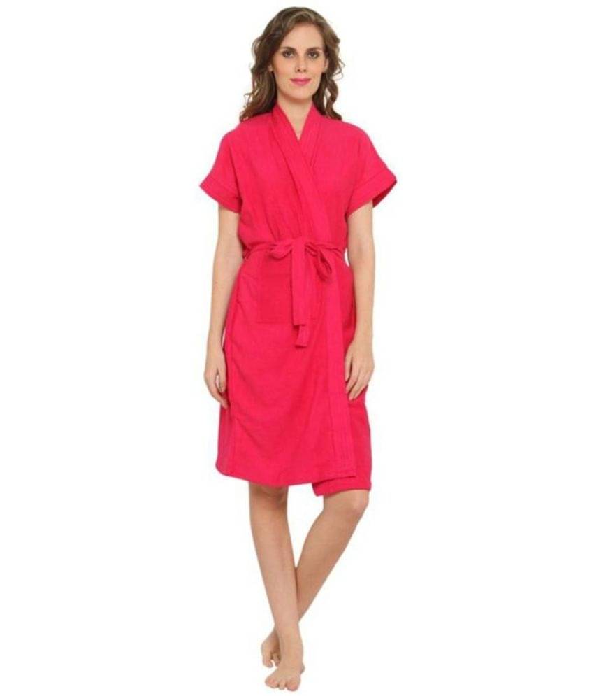     			Poorak Pink Free Size Bathrobe ( Pack of 1 )