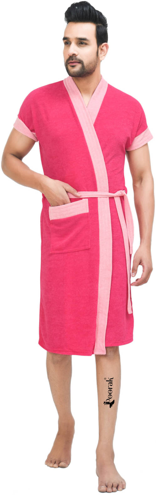     			Poorak Pink Free Size Bathrobe ( Pack of 1 )