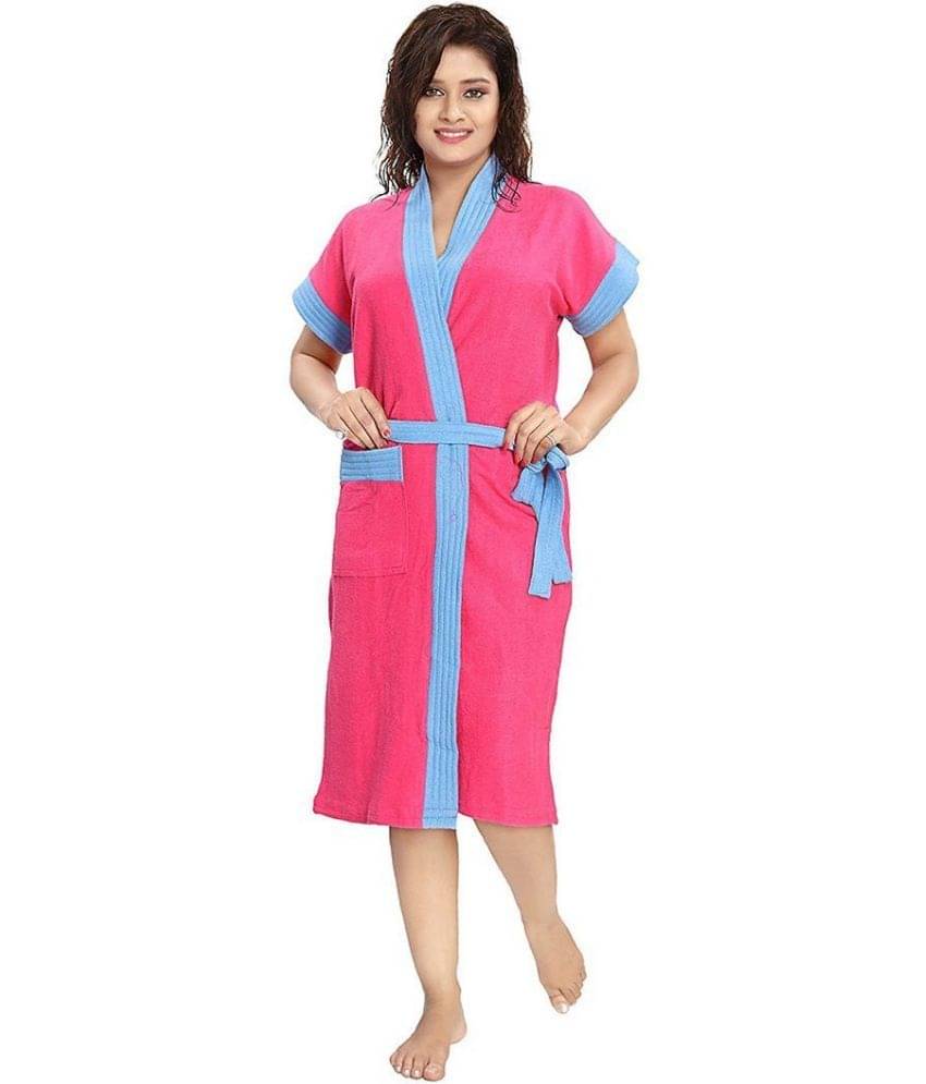     			Poorak Pink Free Size Bathrobe ( Pack of 1 )
