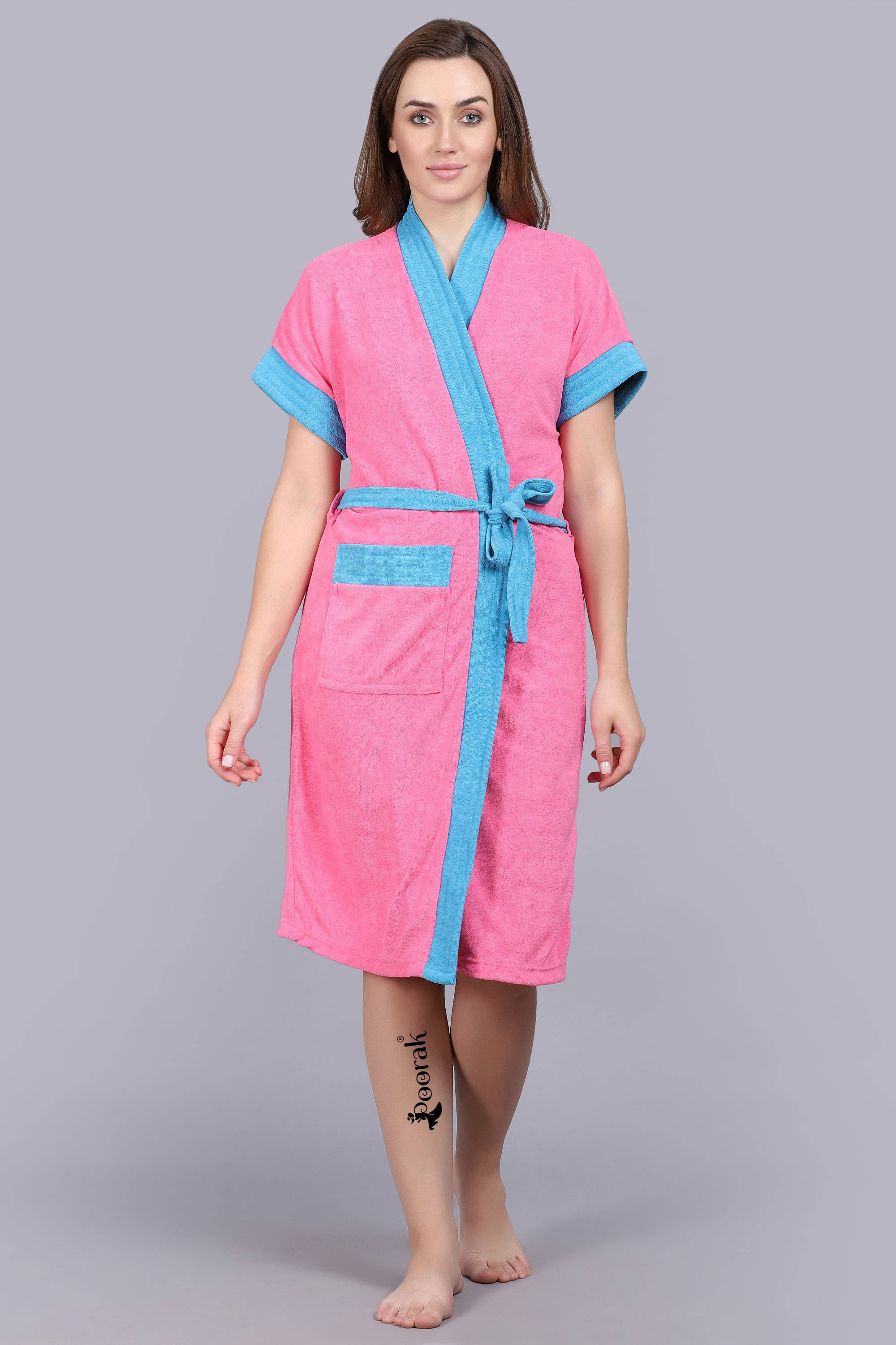    			Poorak Pink Free Size Bathrobe ( Pack of 1 )