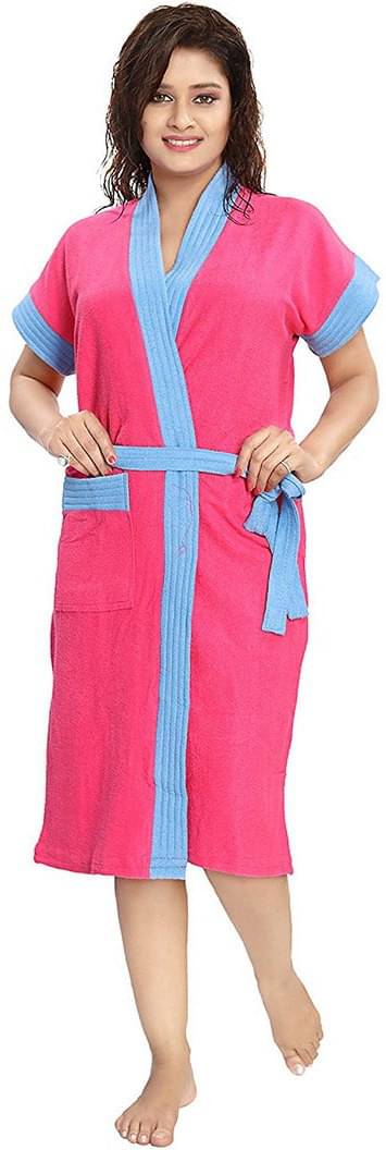    			Poorak Pink Free Size Bathrobe ( Pack of 1 )