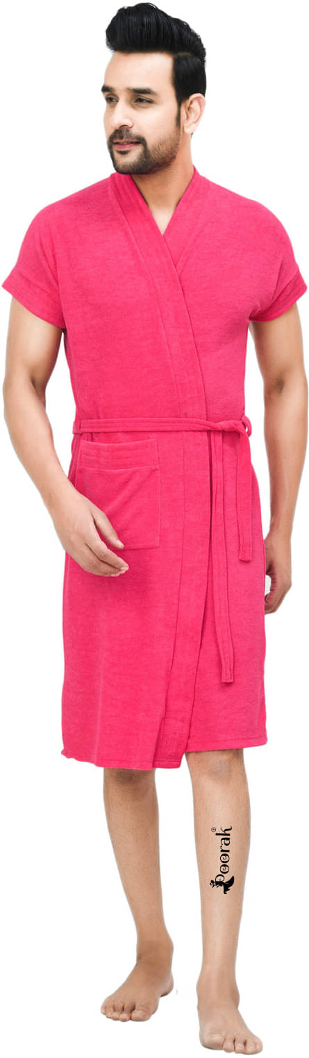    			Poorak Pink Free Size Bathrobe ( Pack of 1 )